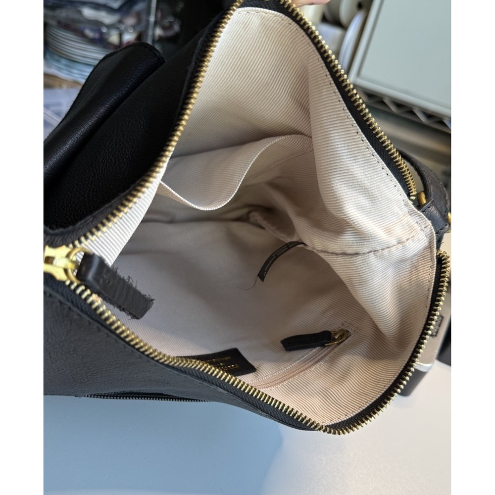 MARGOT RYLEE Black Leather Cross-Body Bag Purse Exterior Pockets Gold Hardware - Picture 11 of 11